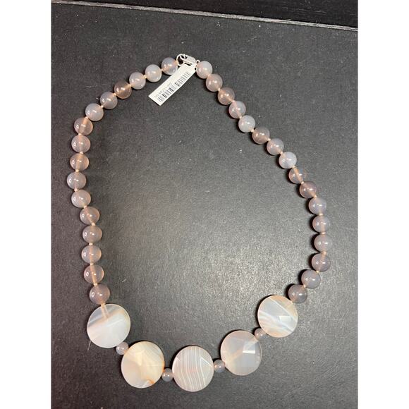 NEW Botswana agate necklace with sterling silver clasp - Picture 1 of 12